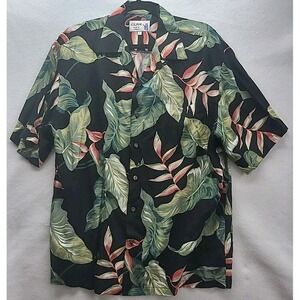 Vintage Iolani Hawaiian‎ Shirt Made in Hawaii Sz Large Button Loop Closure